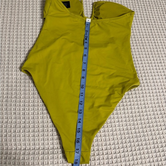 Zara Stylish Olive Green One-Piece Swimsuit Size L - Picture 8 of 13